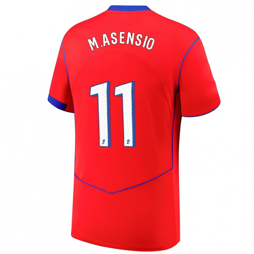 Danxen Męski Marco Asensio #11 Czerwono-Niebiesko-Biały Trzeci Komplet Koszulka 2025/26 Koszulki Klubowe