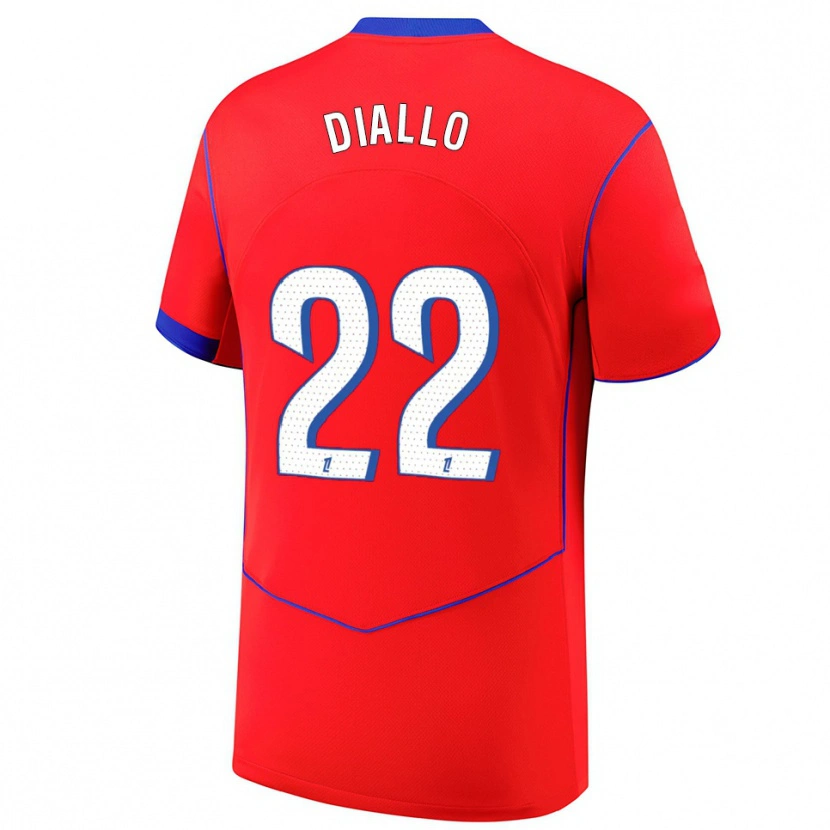 Danxen Męski Abdou Diallo #22 Czerwono-Niebiesko-Biały Trzeci Komplet Koszulka 2025/26 Koszulki Klubowe