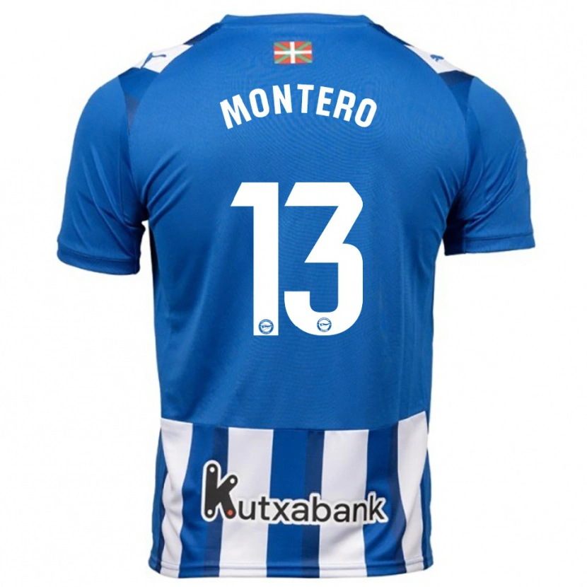 Danxen Kobiety Rubén Montero #13 Niebiesko-Biały Domowa Koszulka 2025/26 Koszulki Klubowe