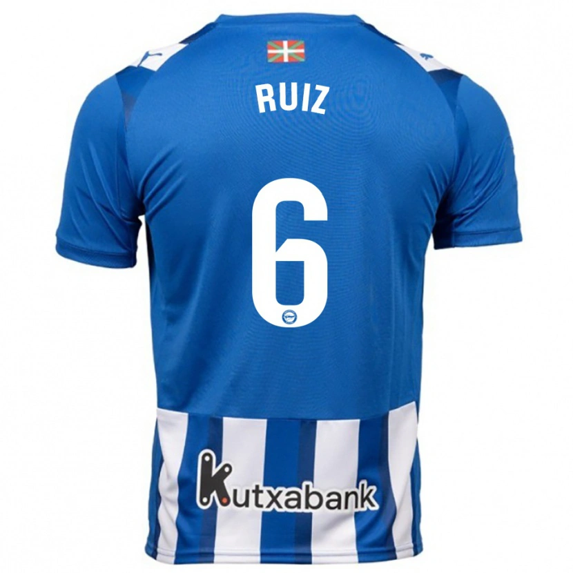 Danxen Kobiety Markel Ruiz #6 Niebiesko-Biały Domowa Koszulka 2025/26 Koszulki Klubowe