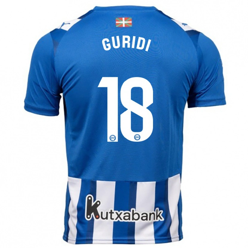 Danxen Kobiety Jon Guridi #18 Niebiesko-Biały Domowa Koszulka 2025/26 Koszulki Klubowe