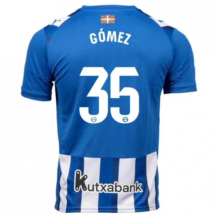 Danxen Kobiety Jorge Gómez #35 Niebiesko-Biały Domowa Koszulka 2025/26 Koszulki Klubowe