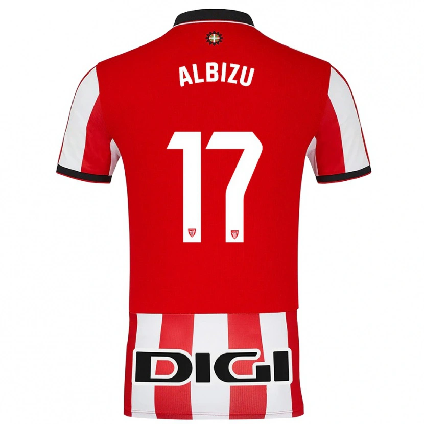 Danxen Kobiety Alain Albizu #17 Czerwono-Biały Domowa Koszulka 2025/26 Koszulki Klubowe