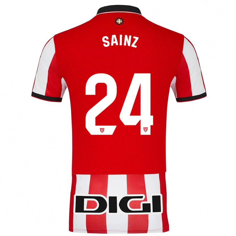 Danxen Kobiety Iñigo Sainz #24 Czerwono-Biały Domowa Koszulka 2025/26 Koszulki Klubowe
