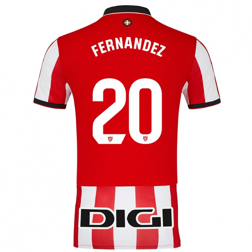 Danxen Kobiety Hugo Fernández #20 Czerwono-Biały Domowa Koszulka 2025/26 Koszulki Klubowe