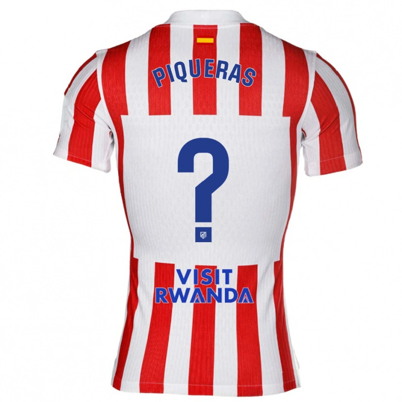 Danxen Kobiety Diego Piqueras #0 Czerwono-Biały Domowa Koszulka 2025/26 Koszulki Klubowe