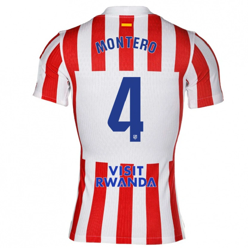 Danxen Kobiety Francisco Montero #4 Czerwono-Biały Domowa Koszulka 2025/26 Koszulki Klubowe