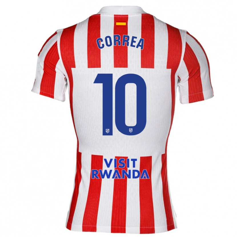 Danxen Kobiety Angel Correa #10 Czerwono-Biały Domowa Koszulka 2025/26 Koszulki Klubowe