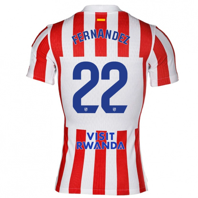 Danxen Kobiety David Fernández #22 Czerwono-Biały Domowa Koszulka 2025/26 Koszulki Klubowe