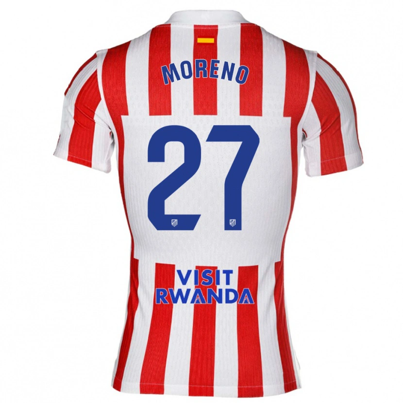Danxen Kobiety Emma Moreno #27 Czerwono-Biały Domowa Koszulka 2025/26 Koszulki Klubowe