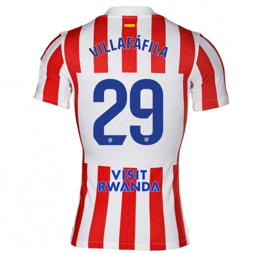 Danxen Kobiety Mariano Villafáfila #29 Czerwono-Biały Domowa Koszulka 2025/26 Koszulki Klubowe