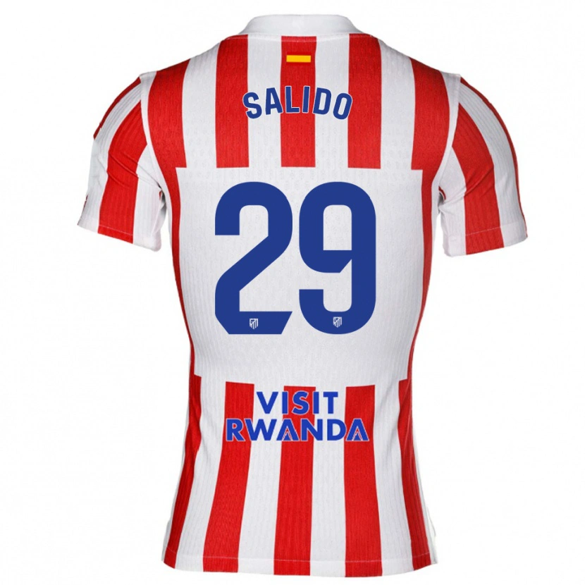 Danxen Kobiety Alberto Salido #29 Czerwono-Biały Domowa Koszulka 2025/26 Koszulki Klubowe