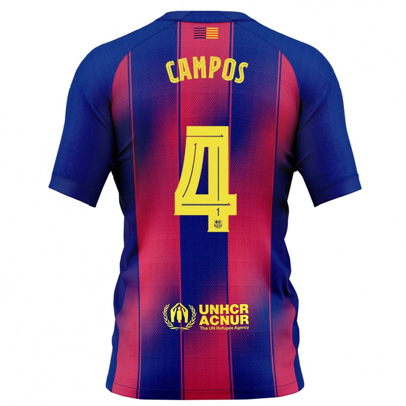 Danxen Kobiety Alex Campos #4 Niebiesko-Czerwony Domowa Koszulka 2025/26 Koszulki Klubowe