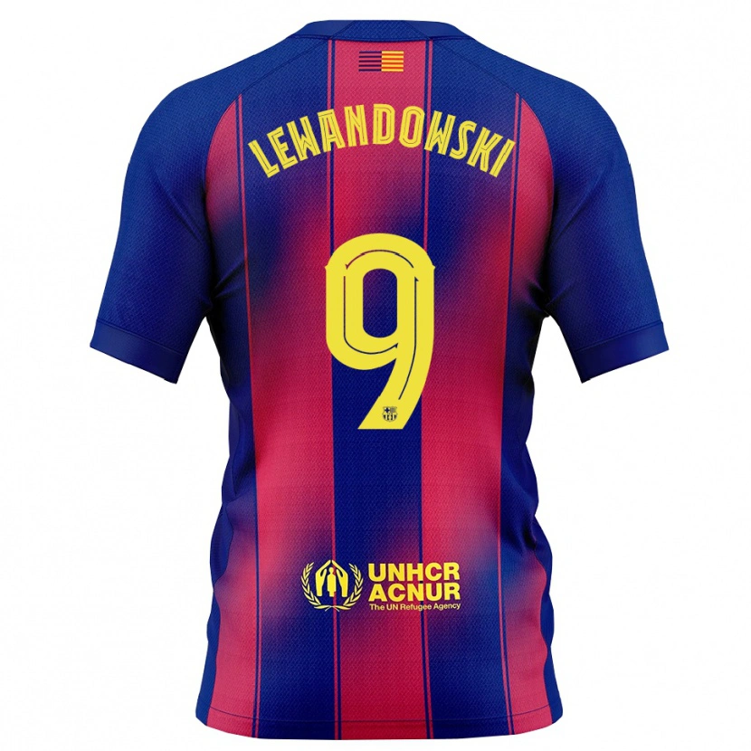 Danxen Kobiety Robert Lewandowski #9 Niebiesko-Czerwony Domowa Koszulka 2025/26 Koszulki Klubowe