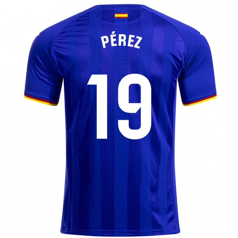 Danxen Kobiety Joselu Pérez #19 Niebiesko-Czerwono-Żółty Domowa Koszulka 2025/26 Koszulki Klubowe
