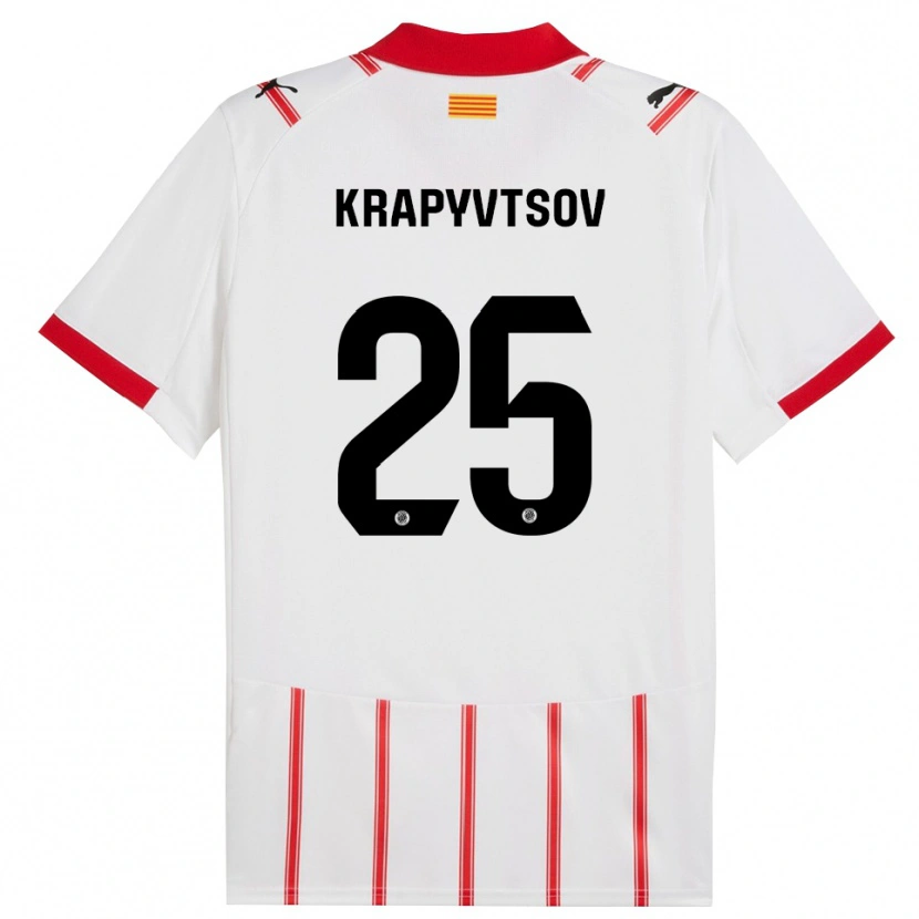 Danxen Kobiety Vladyslav Krapyvtsov #25 Biało-Czerwony Domowa Koszulka 2025/26 Koszulki Klubowe