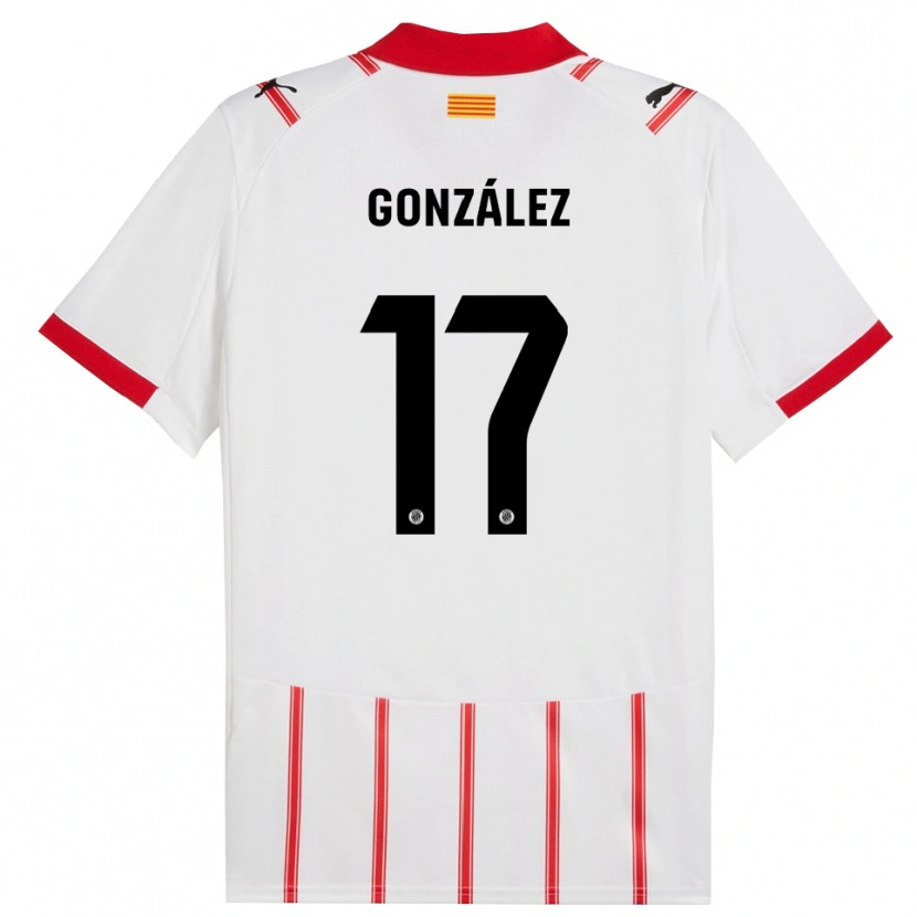Danxen Kobiety Mario González #17 Biało-Czerwony Domowa Koszulka 2025/26 Koszulki Klubowe