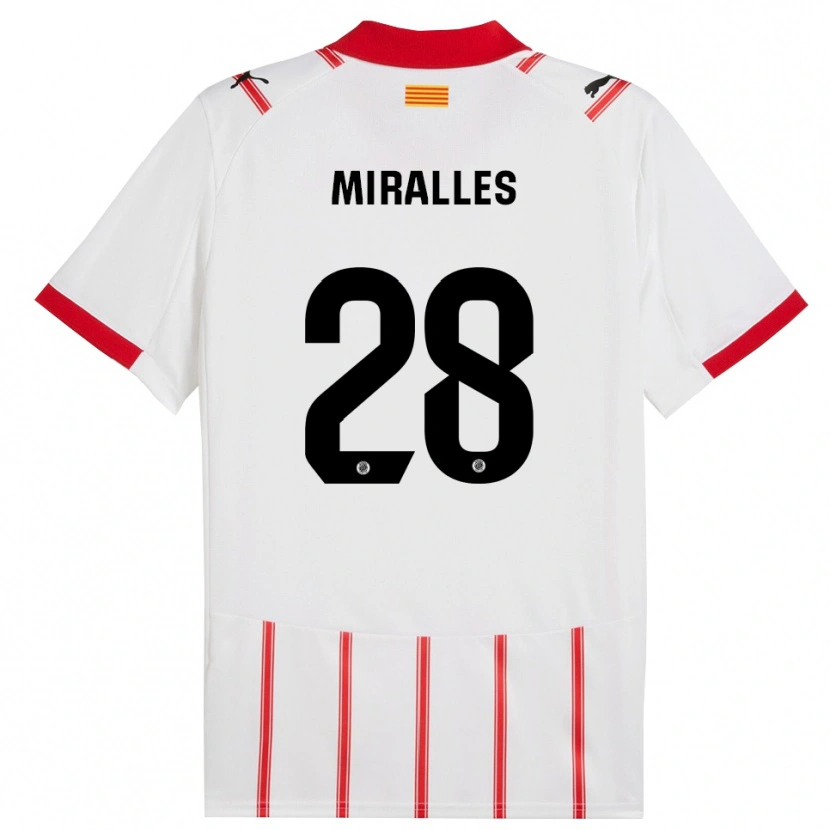 Danxen Kobiety Diego Miralles #28 Biało-Czerwony Domowa Koszulka 2025/26 Koszulki Klubowe