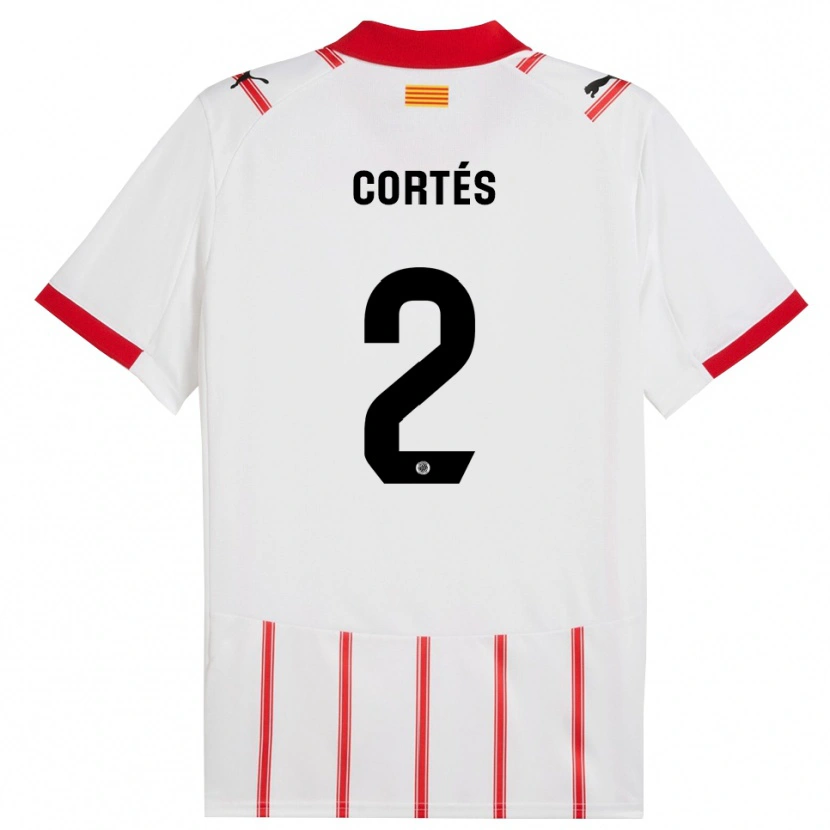Danxen Kobiety Sergio Cortés #2 Biało-Czerwony Domowa Koszulka 2025/26 Koszulki Klubowe