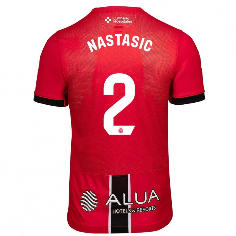 Danxen Kobiety Matija Nastasic #2 Czerwono-Czarny Domowa Koszulka 2025/26 Koszulki Klubowe