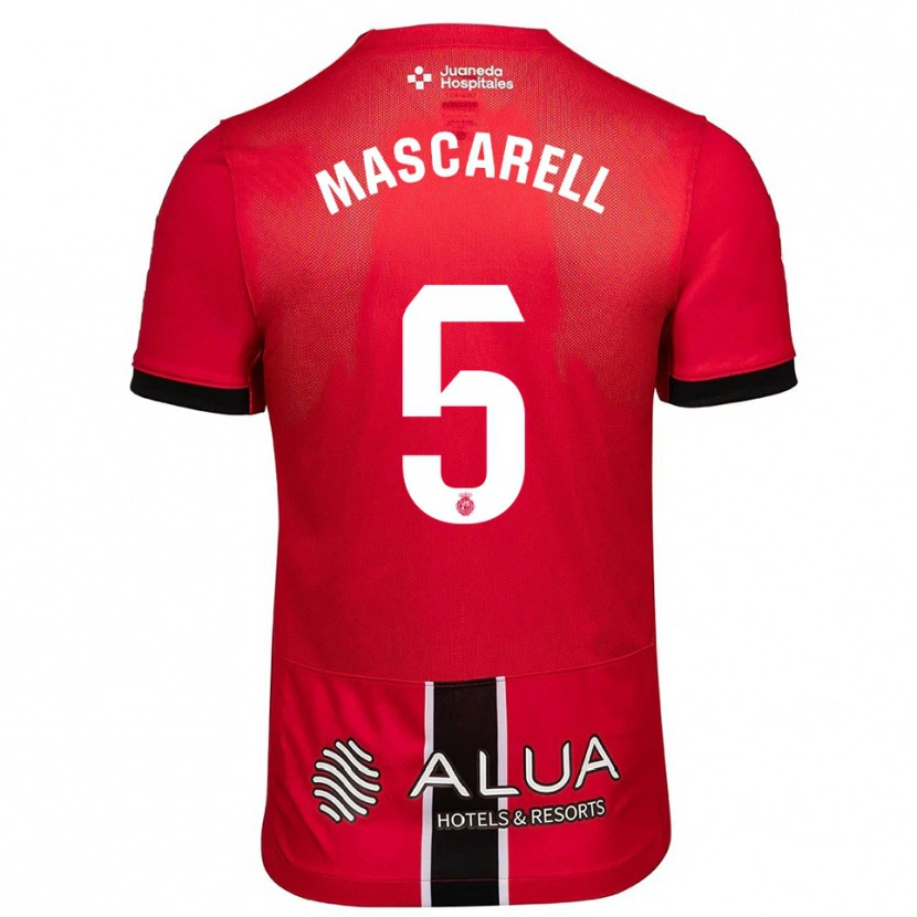 Danxen Kobiety Omar Mascarell #5 Czerwono-Czarny Domowa Koszulka 2025/26 Koszulki Klubowe