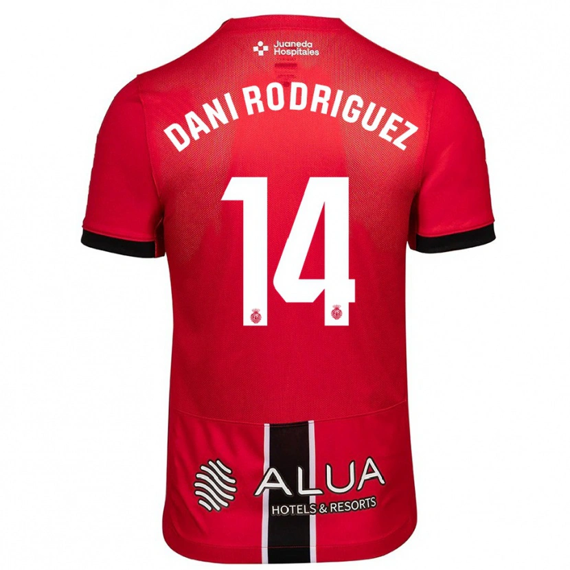 Danxen Kobiety Dani Rodríguez #14 Czerwono-Czarny Domowa Koszulka 2025/26 Koszulki Klubowe