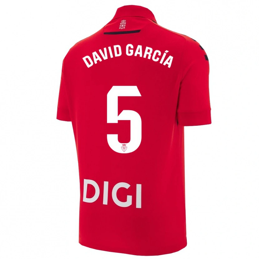 Danxen Kobiety David García #5 Czerwono-Czarny Domowa Koszulka 2025/26 Koszulki Klubowe
