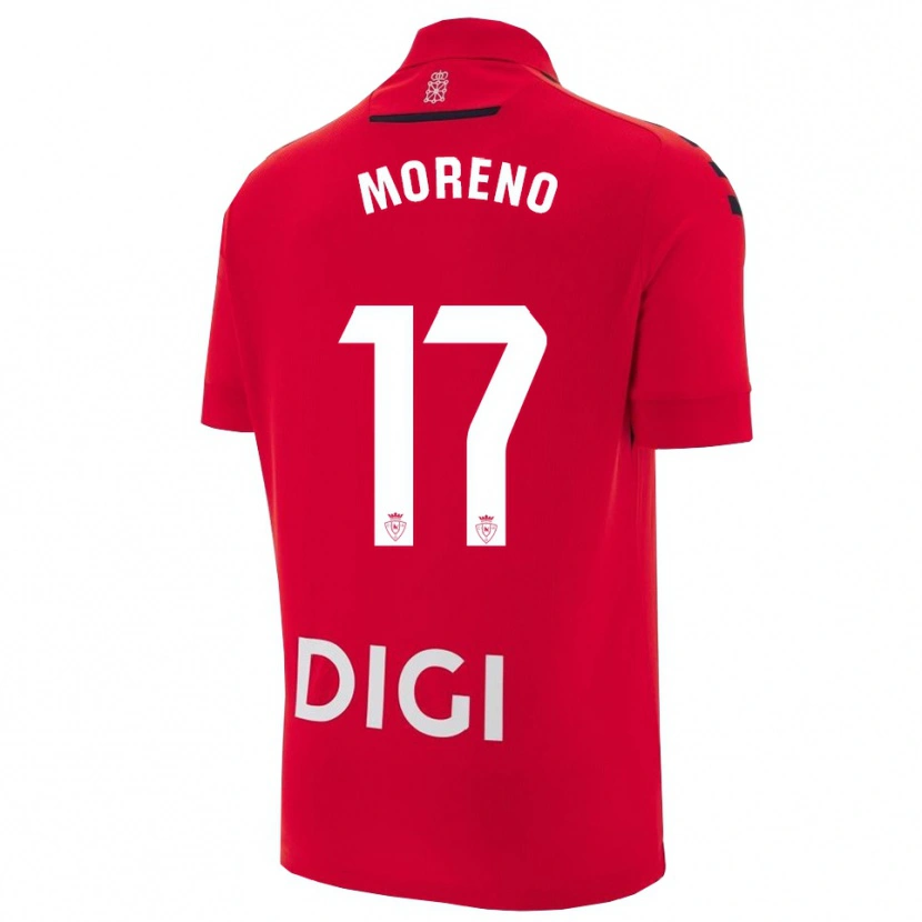 Danxen Kobiety Pablo Moreno #17 Czerwono-Czarny Domowa Koszulka 2025/26 Koszulki Klubowe