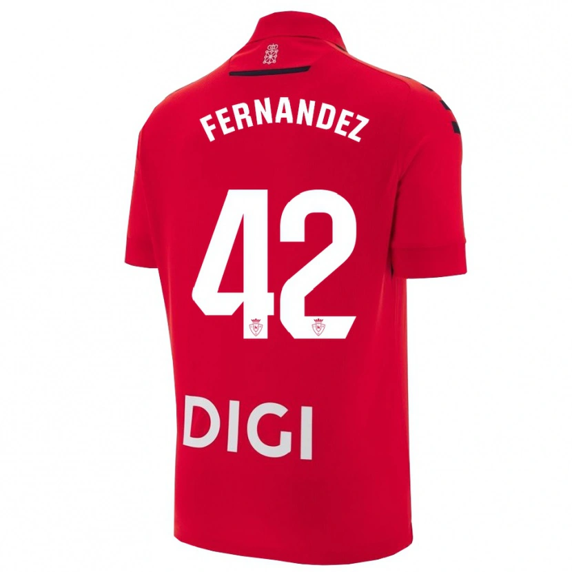 Danxen Kobiety Rafa Fernández #42 Czerwono-Czarny Domowa Koszulka 2025/26 Koszulki Klubowe