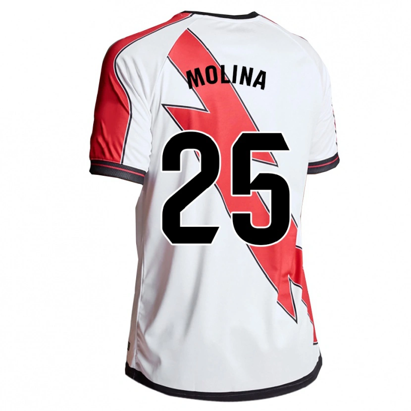 Danxen Kobiety Adrián Molina #25 Biało-Czerwony Domowa Koszulka 2025/26 Koszulki Klubowe