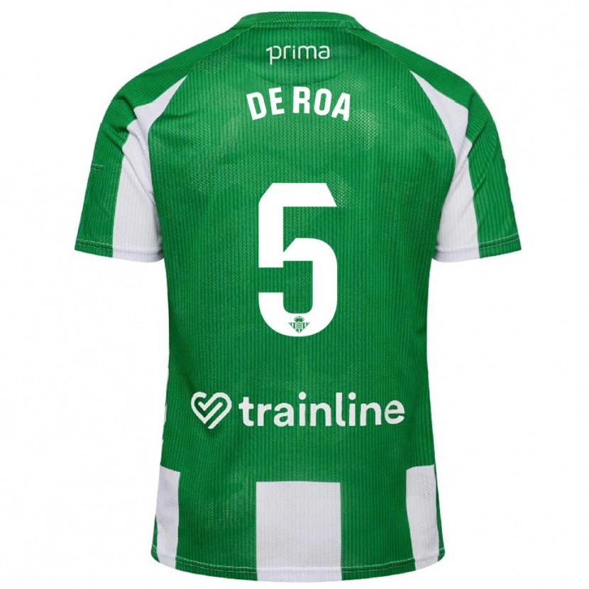 Danxen Kobiety Carlos De Roa #5 Zielono-Biały Domowa Koszulka 2025/26 Koszulki Klubowe