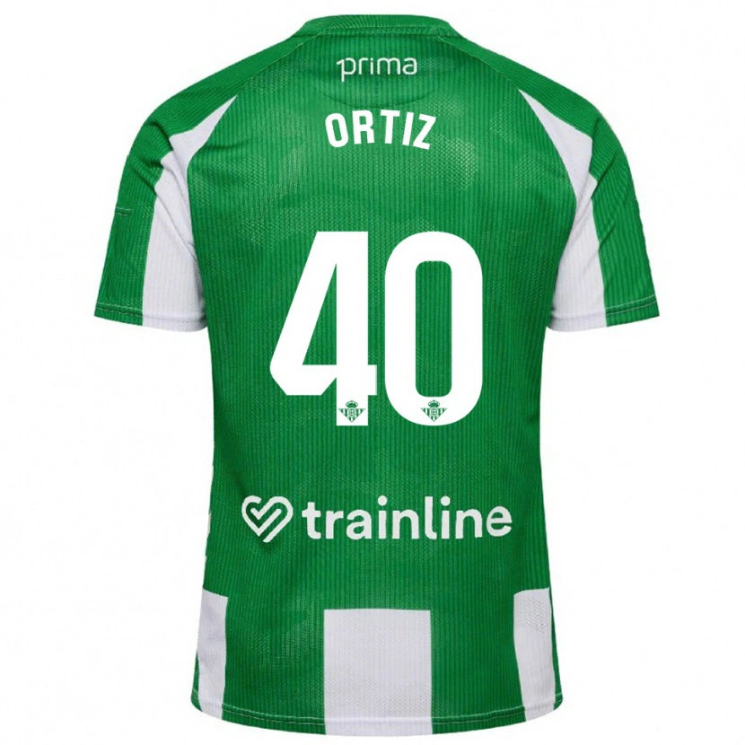 Danxen Kobiety Ángel Ortiz #40 Zielono-Biały Domowa Koszulka 2025/26 Koszulki Klubowe