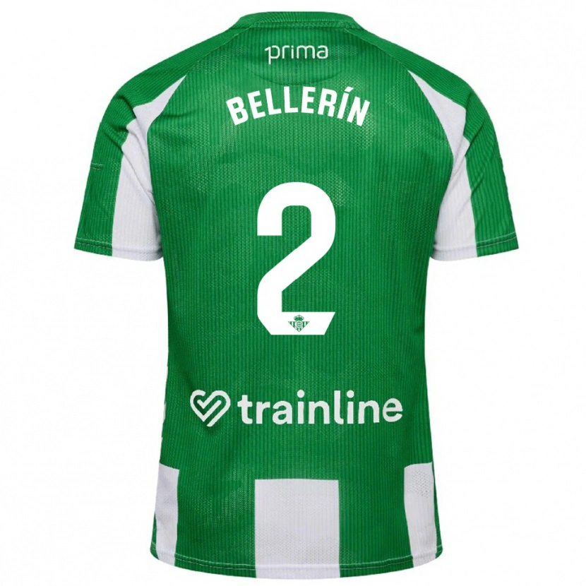 Danxen Kobiety Héctor Bellerín #2 Zielono-Biały Domowa Koszulka 2025/26 Koszulki Klubowe