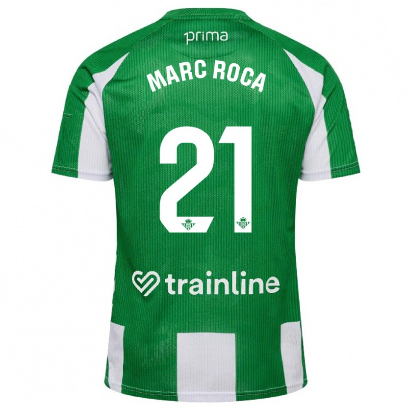 Danxen Kobiety Marc Roca #21 Zielono-Biały Domowa Koszulka 2025/26 Koszulki Klubowe