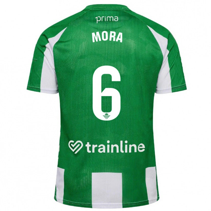 Danxen Kobiety Marcos Mora #6 Zielono-Biały Domowa Koszulka 2025/26 Koszulki Klubowe