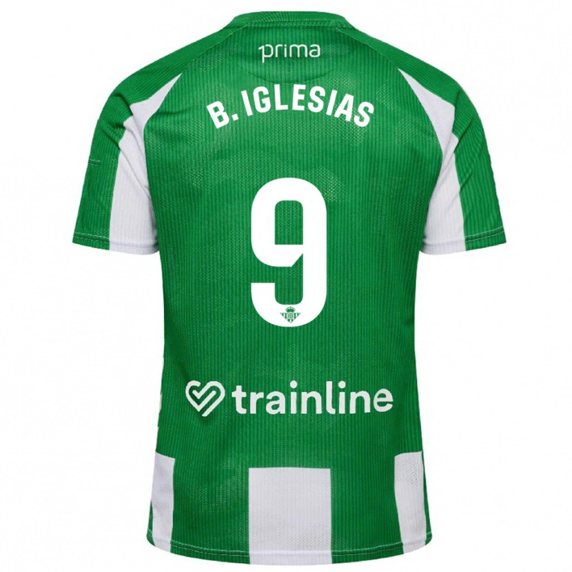 Danxen Kobiety Borja Iglesias #9 Zielono-Biały Domowa Koszulka 2025/26 Koszulki Klubowe