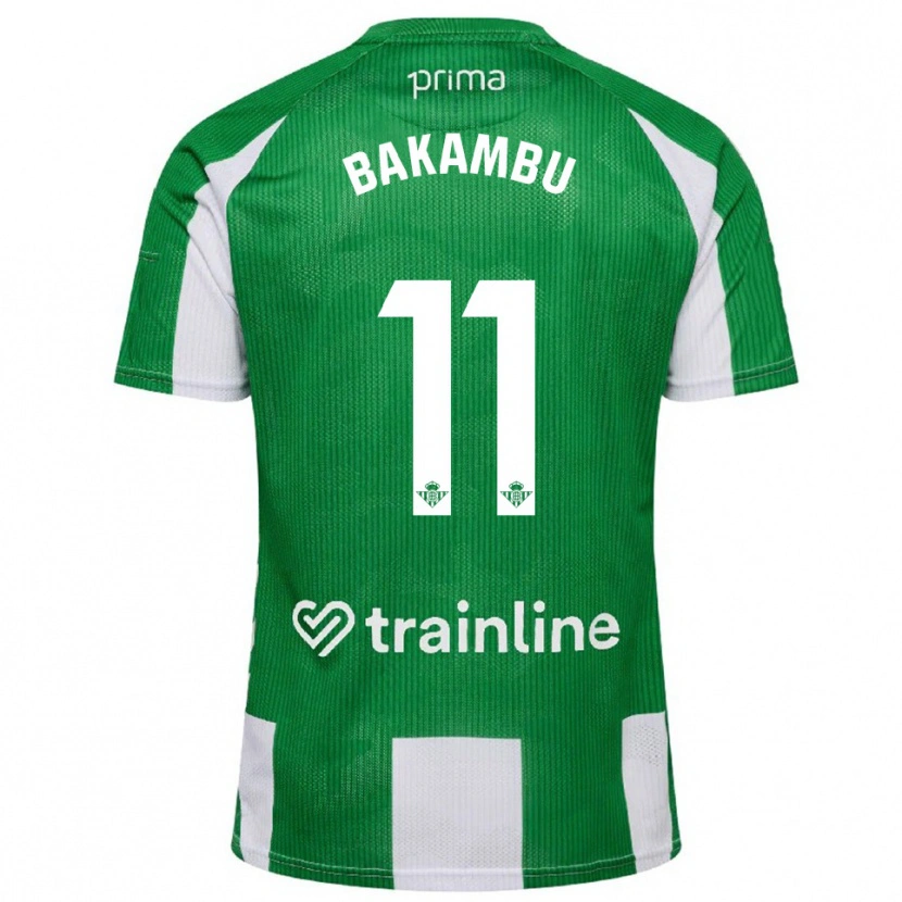 Danxen Kobiety Cédric Bakambu #11 Zielono-Biały Domowa Koszulka 2025/26 Koszulki Klubowe