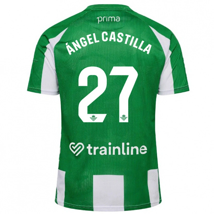 Danxen Kobiety Miguel Ángel Castilla #27 Zielono-Biały Domowa Koszulka 2025/26 Koszulki Klubowe