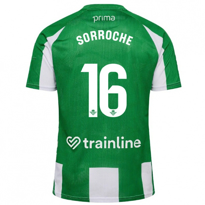 Danxen Kobiety Ginés Sorroche #16 Zielono-Biały Domowa Koszulka 2025/26 Koszulki Klubowe
