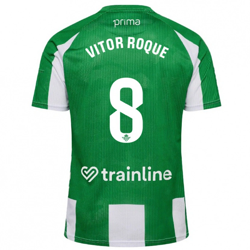 Danxen Kobiety Vitor Roque #8 Zielono-Biały Domowa Koszulka 2025/26 Koszulki Klubowe