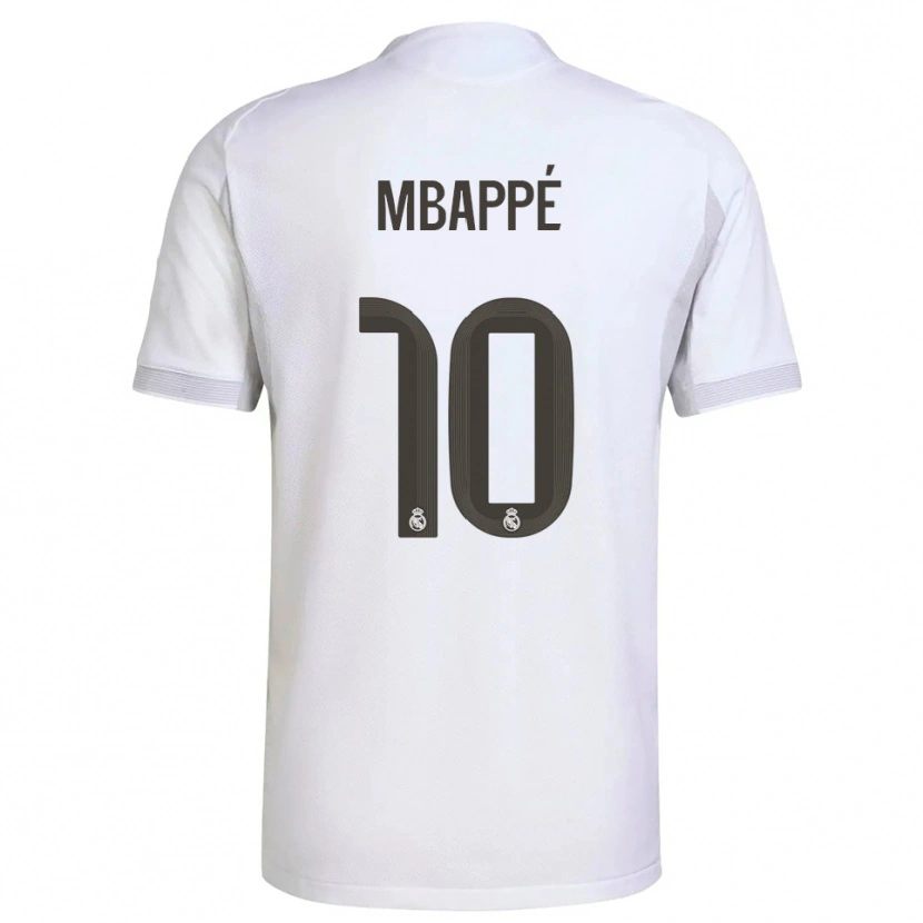 Danxen Kobiety Kylian Mbappé #10 Biało-Żółty Domowa Koszulka 2025/26 Koszulki Klubowe