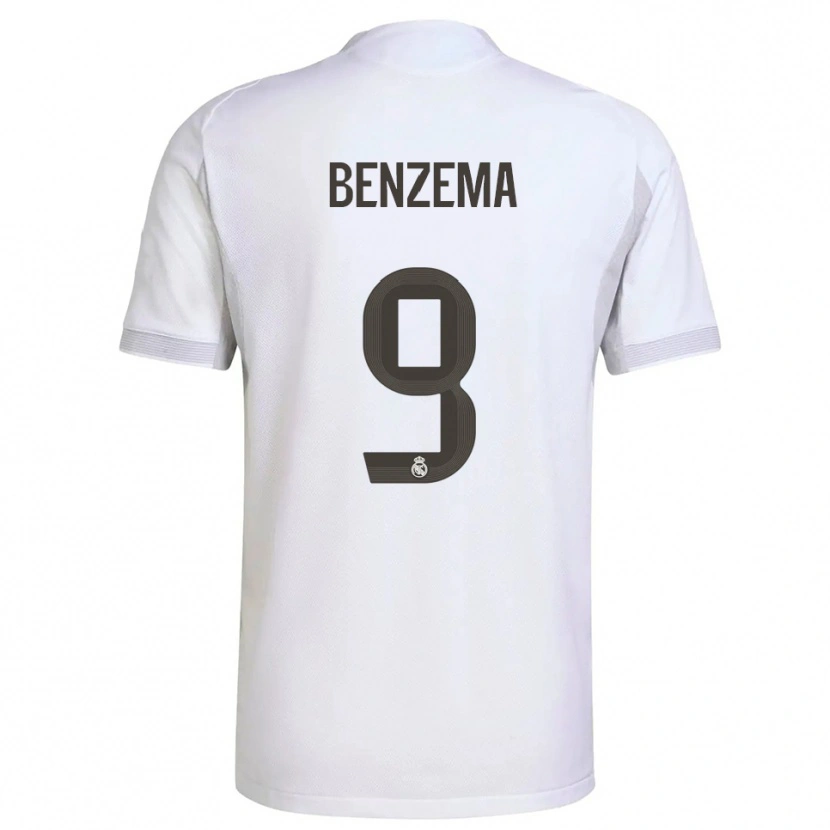 Danxen Kobiety Karim Benzema #9 Biało-Żółty Domowa Koszulka 2025/26 Koszulki Klubowe