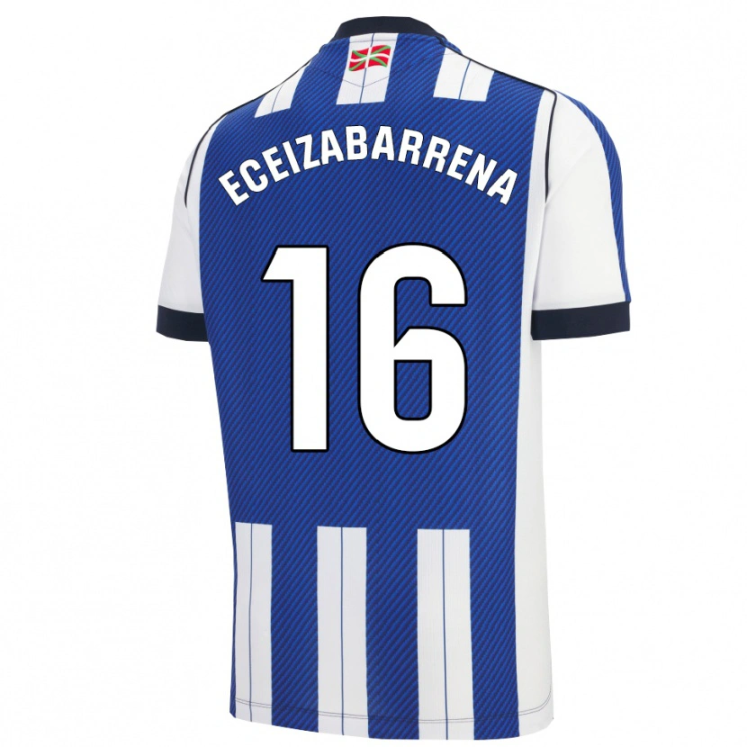 Danxen Kobiety Jon Eceizabarrena #16 Niebiesko-Biały Domowa Koszulka 2025/26 Koszulki Klubowe