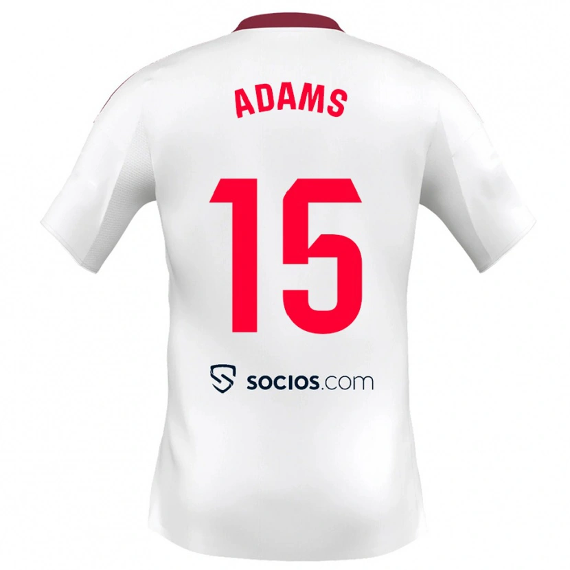 Danxen Kobiety Akor Adams #15 Biało-Czerwony Domowa Koszulka 2025/26 Koszulki Klubowe