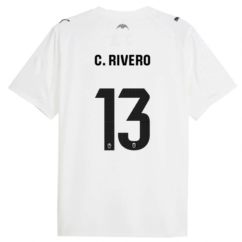 Danxen Kobiety Cristian Rivero #13 Biało-Czarny Domowa Koszulka 2025/26 Koszulki Klubowe