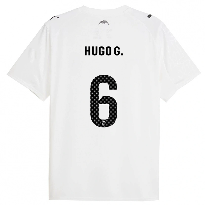 Danxen Kobiety Hugo Guillamón #6 Biało-Czarny Domowa Koszulka 2025/26 Koszulki Klubowe