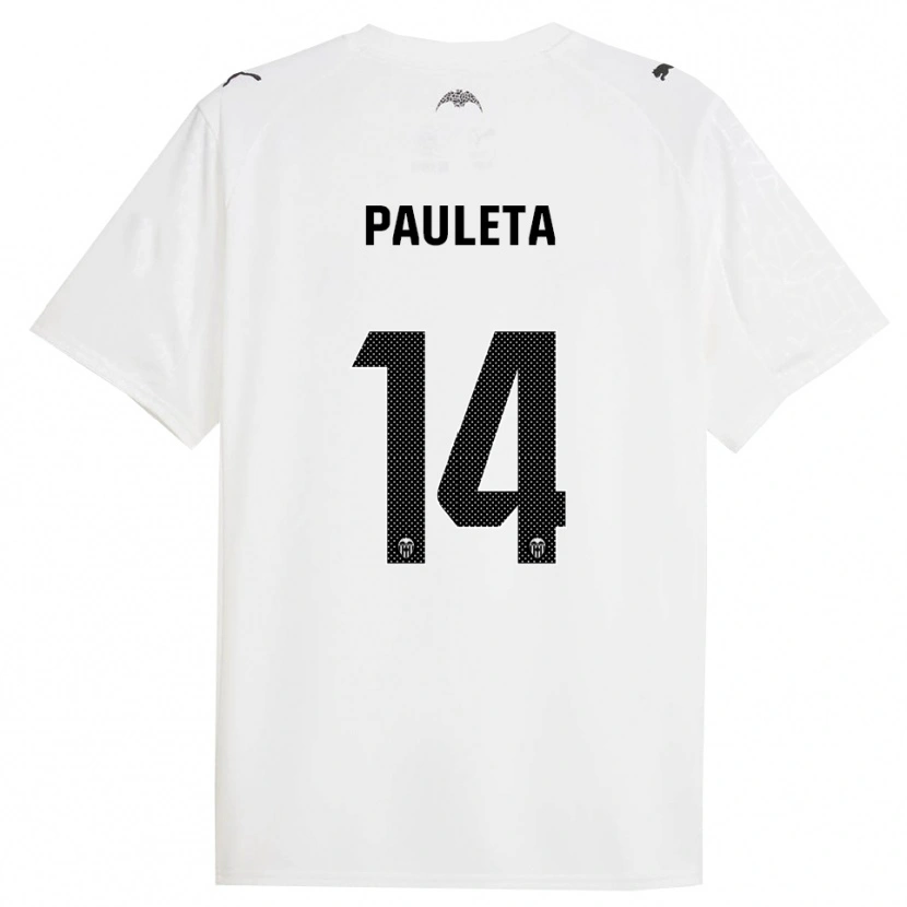 Danxen Kobiety Paula Sancho González #14 Biało-Czarny Domowa Koszulka 2025/26 Koszulki Klubowe
