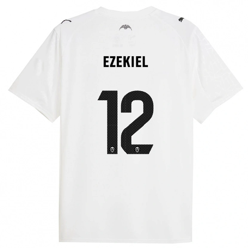 Danxen Kobiety Ezekiel Montunrayo #12 Biało-Czarny Domowa Koszulka 2025/26 Koszulki Klubowe