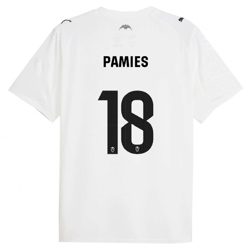 Danxen Kobiety Javi Pamies #18 Biało-Czarny Domowa Koszulka 2025/26 Koszulki Klubowe