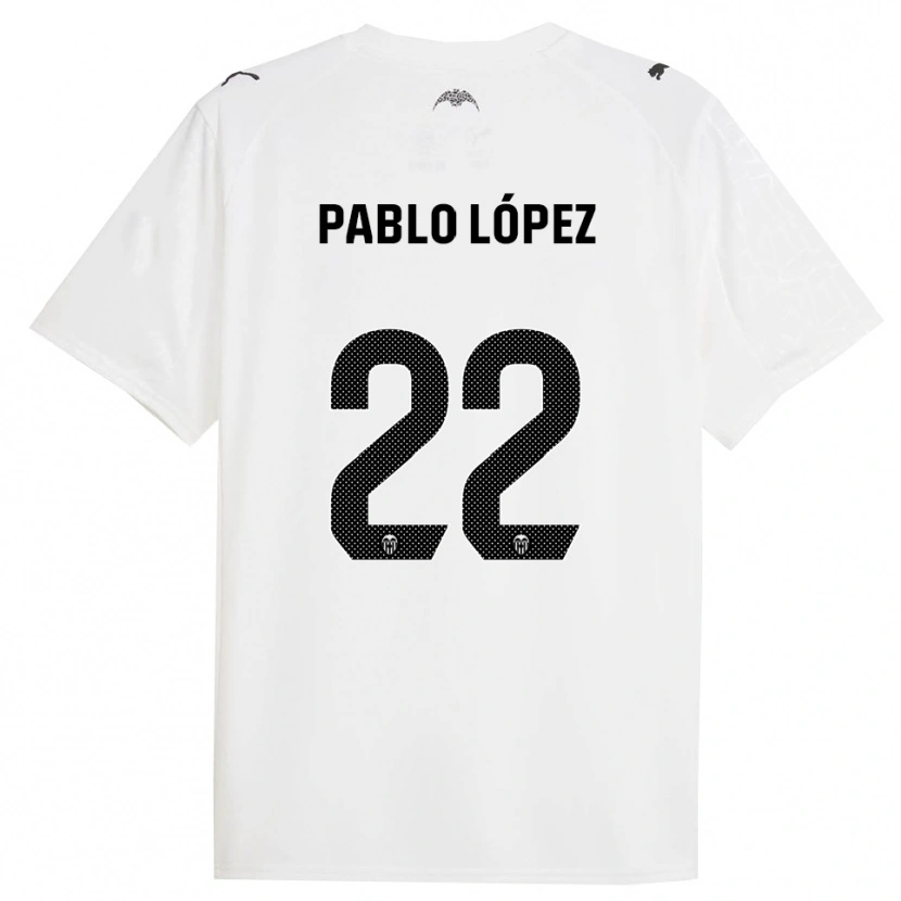 Danxen Kobiety Pablo López #22 Biało-Czarny Domowa Koszulka 2025/26 Koszulki Klubowe